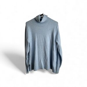 J Crew Women’s XL Wool Blend Sweater Turtleneck Baby Blue 4612